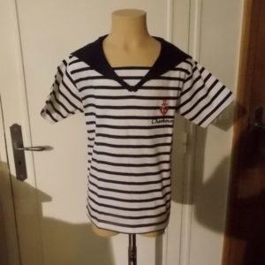 Tshirt Marinière enfant col matelot brodé Cherbourg