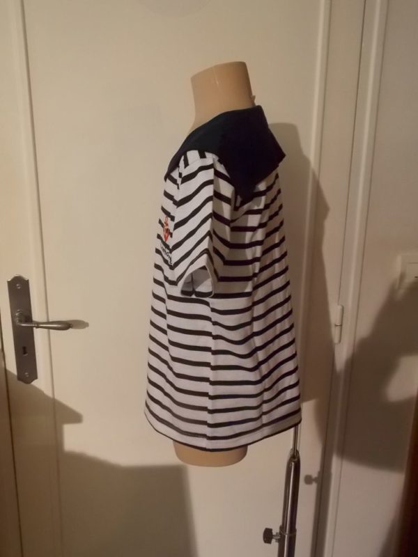 Tshirt Marinière enfant col matelot brodé Cherbourg – Image 4
