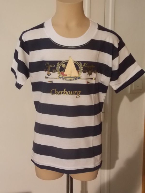 Tshirt Marinière Regatta marqué Cherbourg