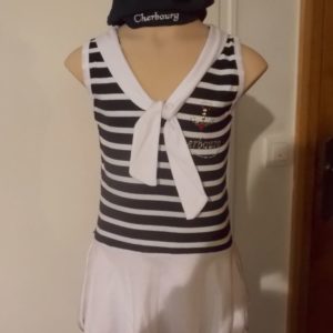 Robe marinière avec noeud brodée « Cherbourg »