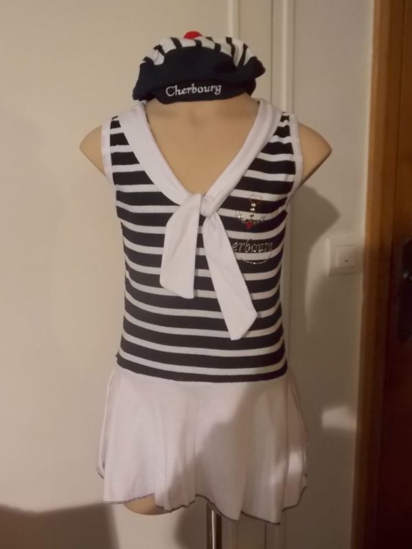 Robe marinière avec noeud brodée « Cherbourg »
