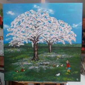 Tableau " Pommiers en Fleurs " par Lyna Phillips