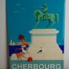 Plaque émaillée Souvenir de Cherbourg Statue de Napoléon