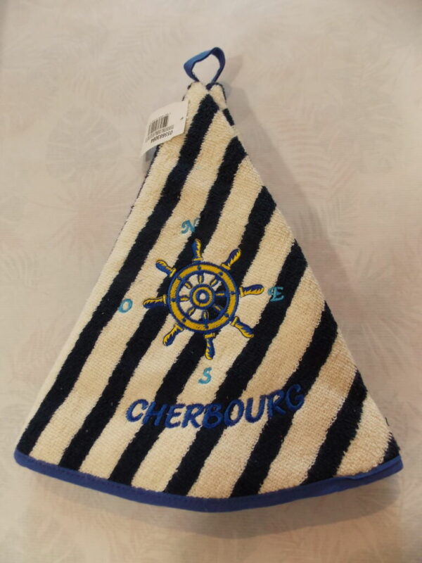 Essuie-mains en éponge Gouvernail avec broderie Cherbourg
