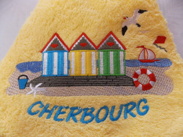 Essuie-mains en éponge Cabines de Plage avec broderie Cherbourg – Image 2