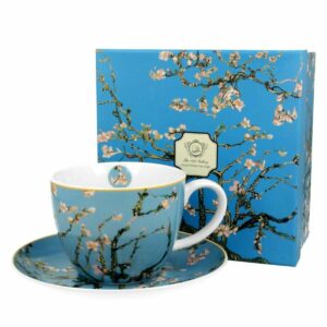 Coffret tasse Déjeuner Amandiers en Fleurs Van Gogh 400 ml porcelaine