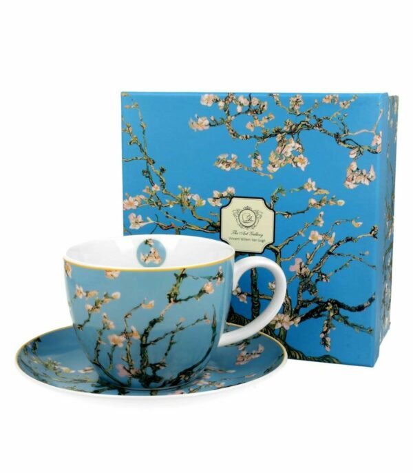 Coffret tasse Déjeuner Amandiers en Fleurs Van Gogh 400 ml porcelaine