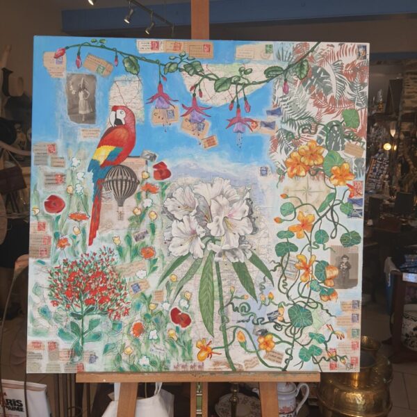 Tableau Le Perroquet Rouge de Lyna Phillips