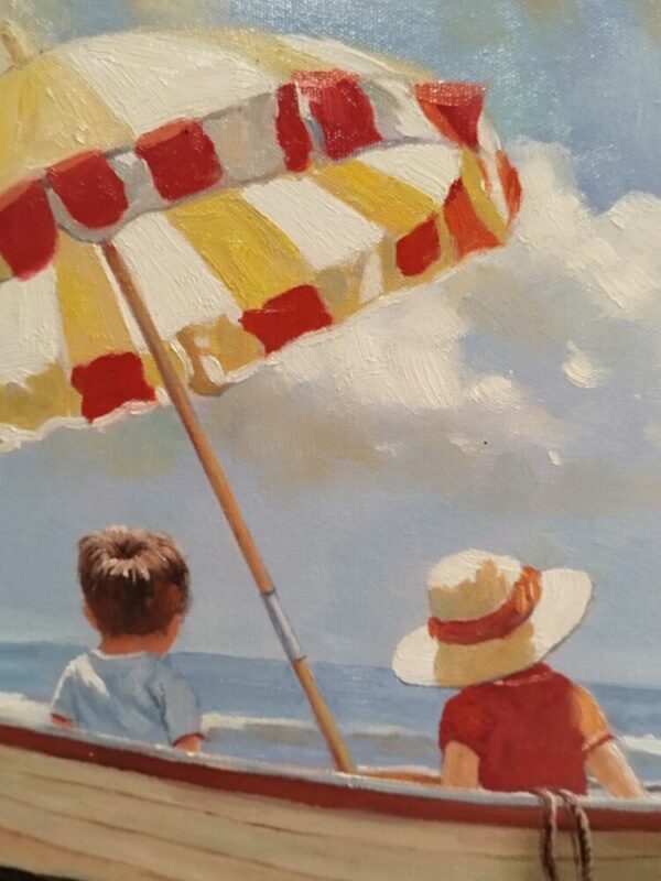 Tableau original de Francis Cristaux « Le Bonheur Simple ». – Image 5