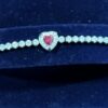 Bracelet Swarovski seconde main. Modèle Coeur rose et cristaux blancs. – Image 3