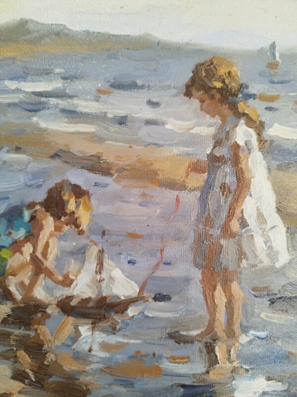 Tableau original de Francis Cristaux « Le Petit Bateau ». – Image 3