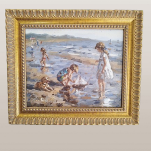 Tableau original de Francis Cristaux « Le Petit Bateau ».