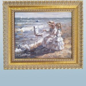 Tableau original de Francis Cristaux « Peinture à la Plage».