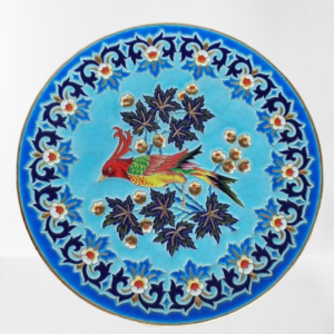 Ancien Plat émaux de Longwy signé MP Chevallier numéroté 41/150