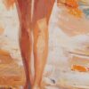 Tableau original de V. Turban " Promenade sur la plage ", grand format. – Image 7