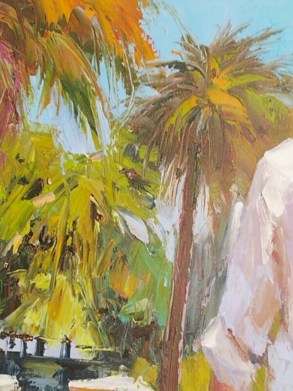 Tableau original de V. Turban " Promenade sur la plage ", grand format. – Image 2