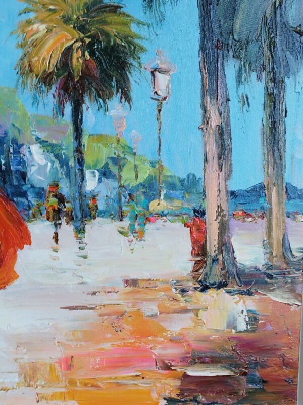 Tableau original de V. Turban " Promenade Romantique ", grand format. – Image 4