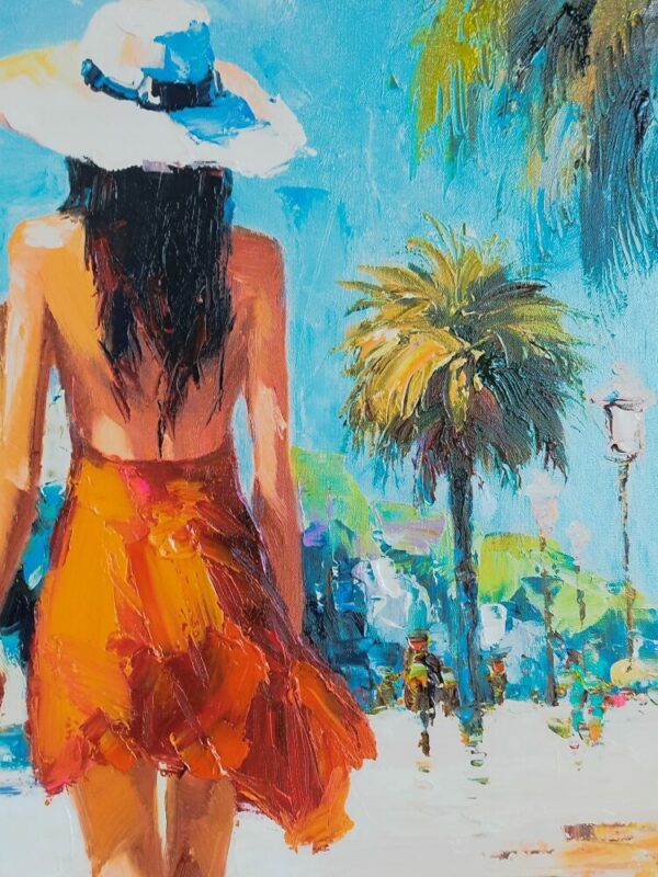 Tableau original de V. Turban " Promenade Romantique ", grand format. – Image 3