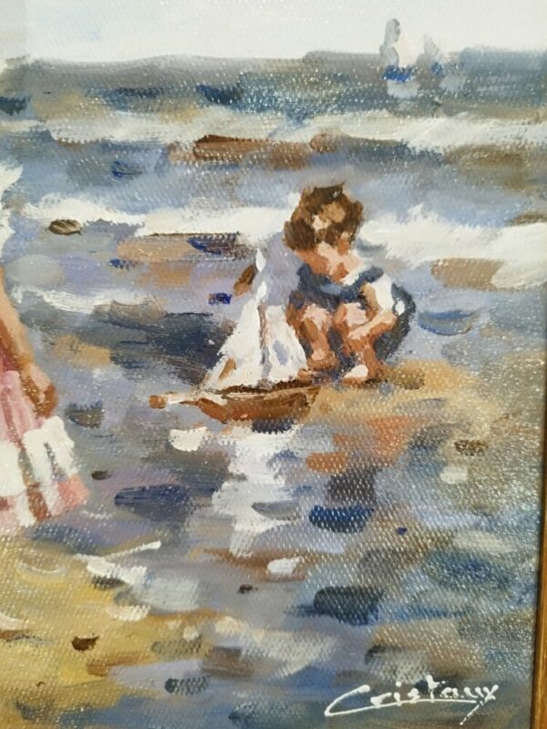 Tableau original de Francis Cristaux « à la Plage » – Image 4