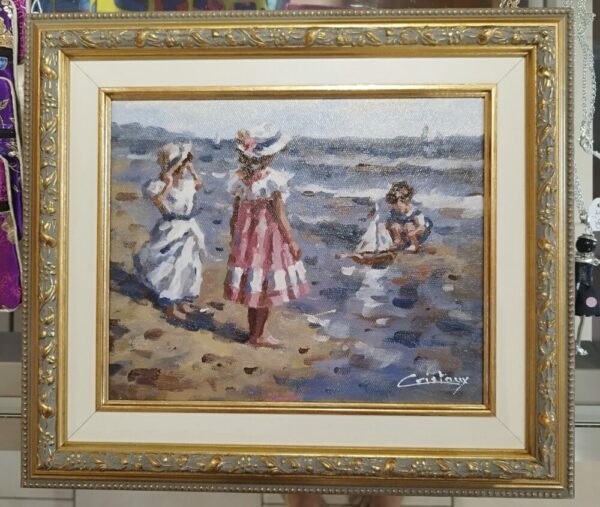 Tableau original de Francis Cristaux « à la Plage »