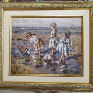 Tableau original de Francis Cristaux « Course de petits voiliers »