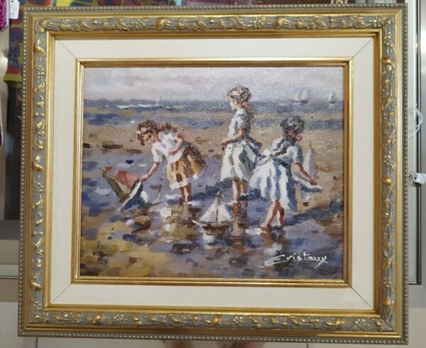 Tableau original de Francis Cristaux « Course de petits voiliers »