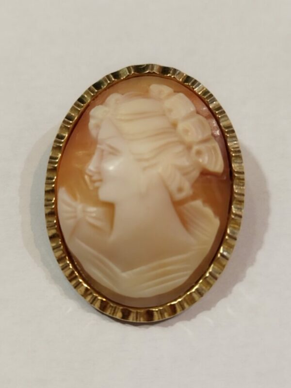 Ancienne Broche Camée véritable plaqué or – Image 6