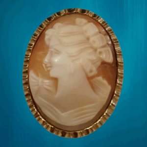 Ancienne Broche Camée véritable plaqué or